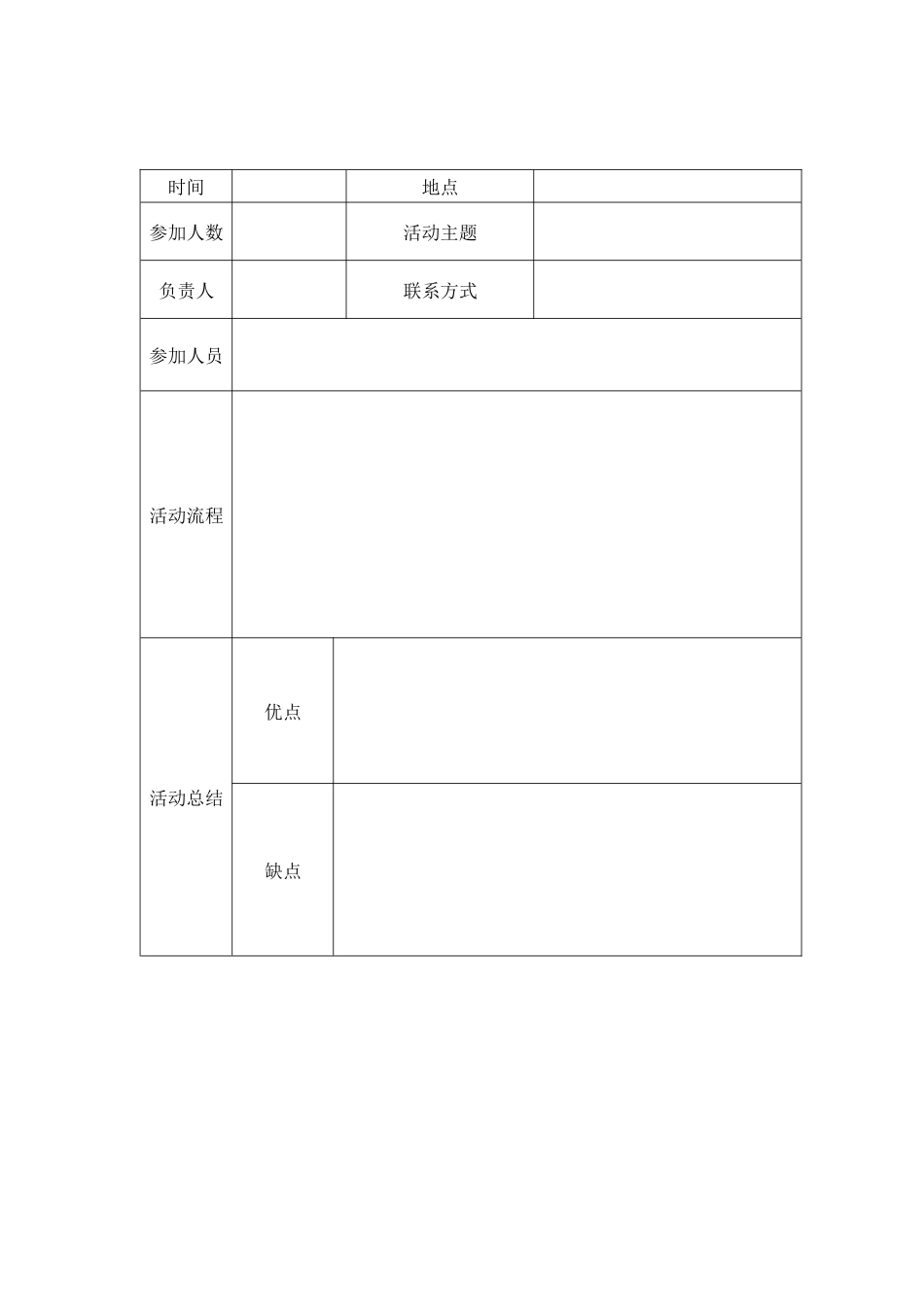 爱心家园活动记录表--------------编号_第1页