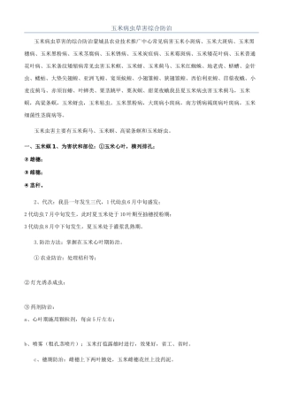 玉米病虫草害综合防治