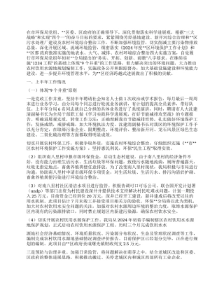 环保分局2024上半年农村治理工作总结