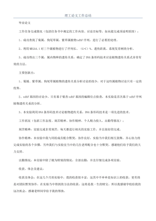 理工论文工作总结