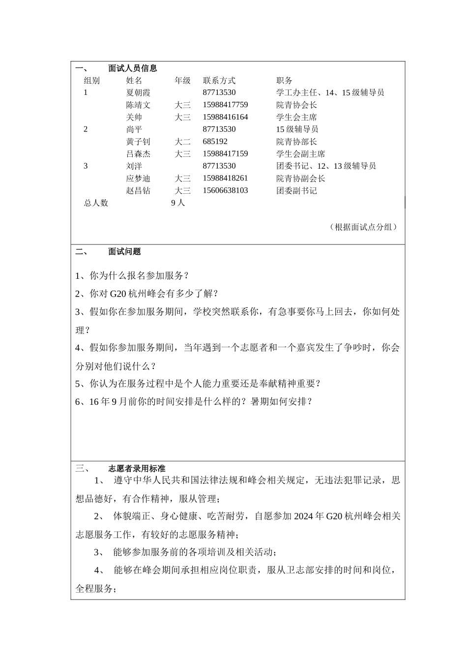生仪学院G20志愿者面试安排_第2页