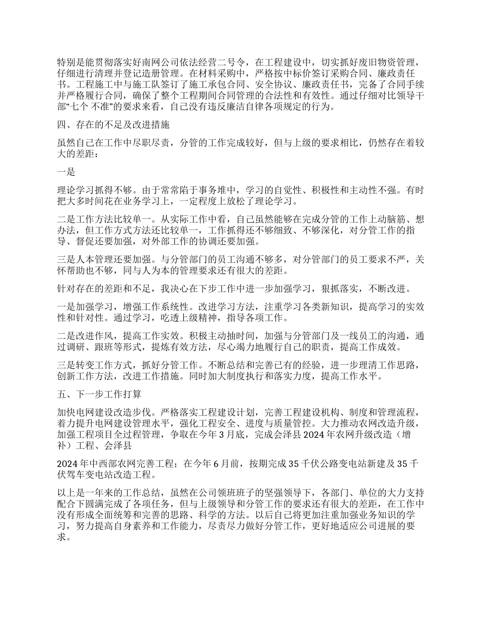 电力企业领导工作总结_第2页