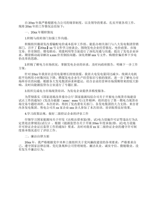 电力公司个人述职报告
