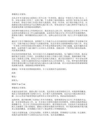 电力行业辞职报告