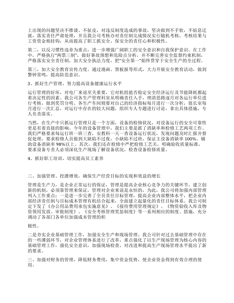 电厂年终年度工作总结_第2页