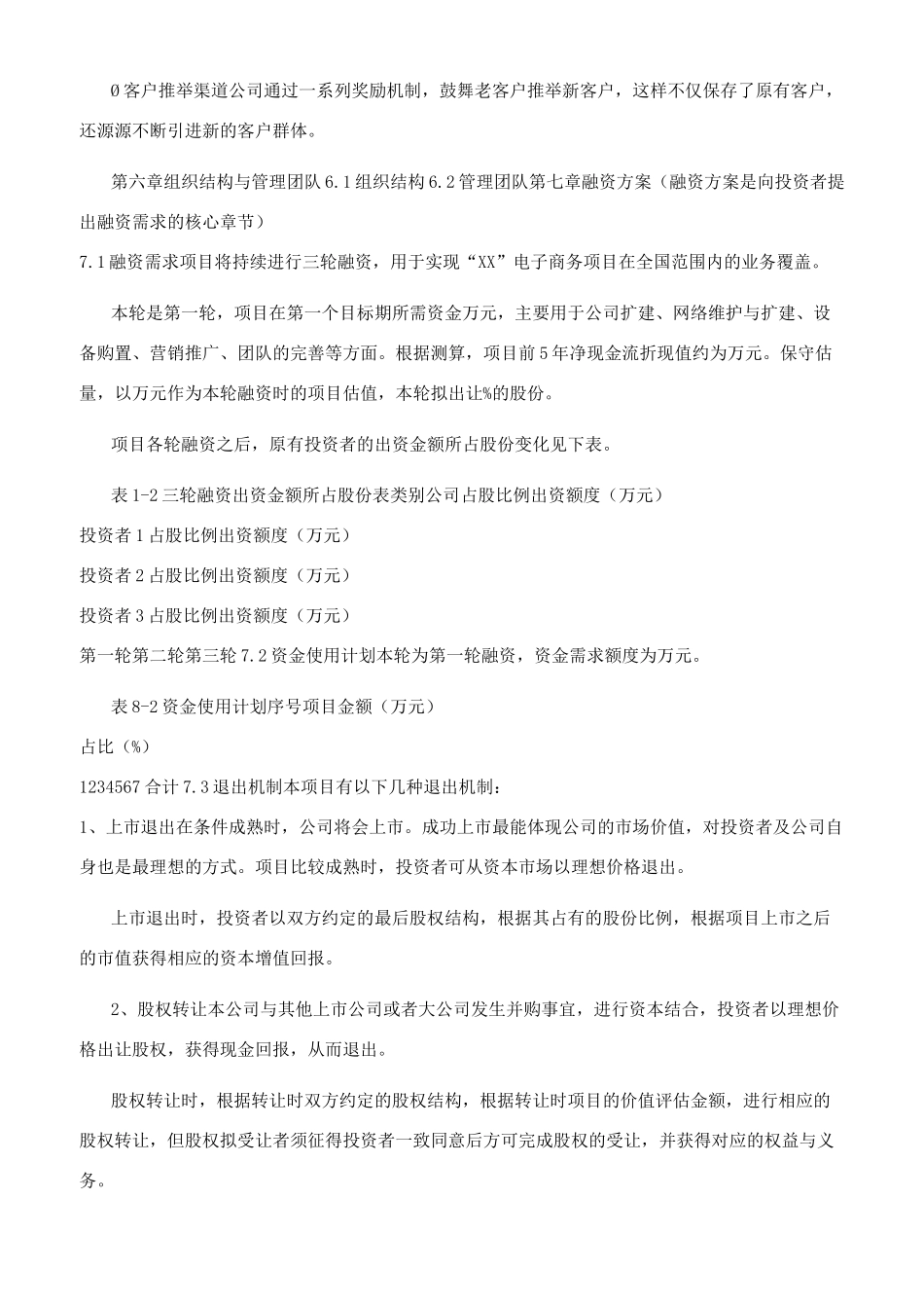 电商平台商业计划书模板_第3页