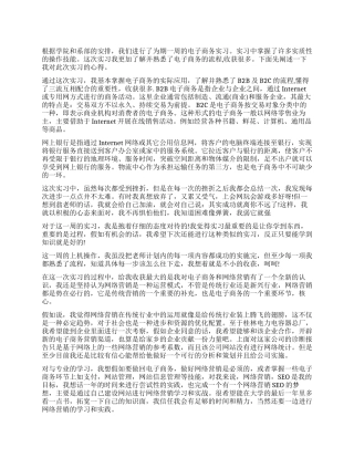 电子商务专业实习自我鉴定1000字