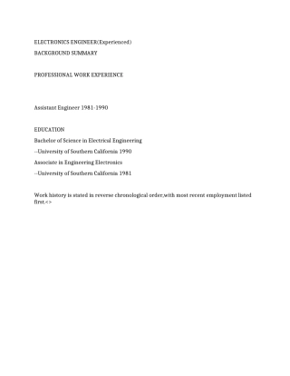 电子工程师英文简历