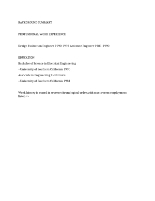 电子工程师的英文简历范文