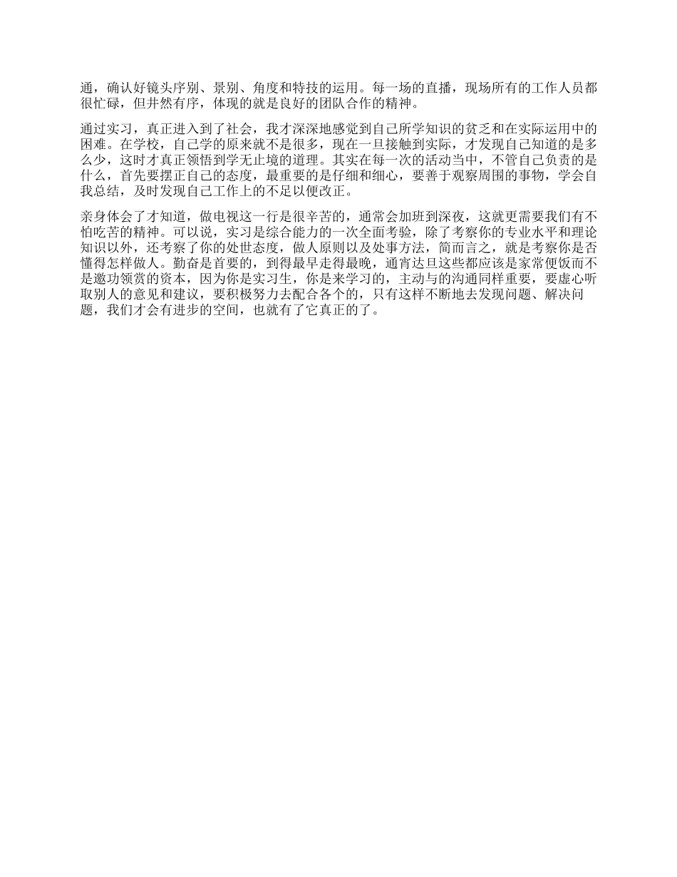 电视台实习的工作鉴定_第3页