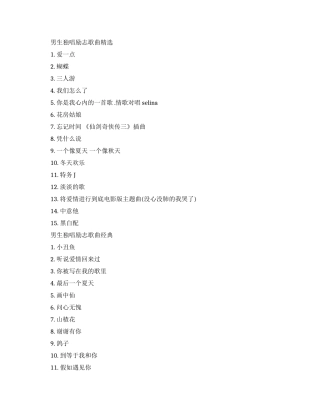 男生独唱励志歌曲大全