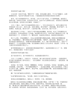 登封春节优秀作文600字