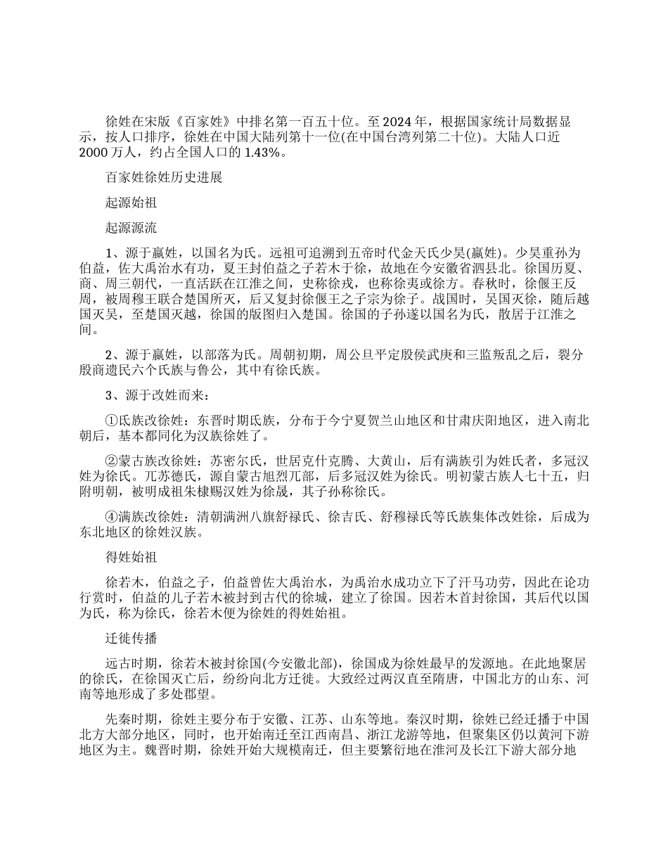 百家讲坛百家姓徐姓_第1页