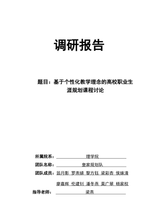 皇家规划队调研报告