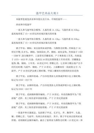 盔甲艺术品大观3