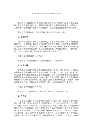 盘点就业晋升最快的十大专业
