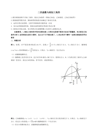 相似三角形四--二次函数