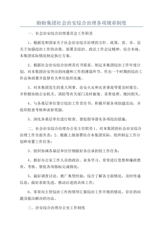 盼盼集团社会治安综合治理各项规章制度