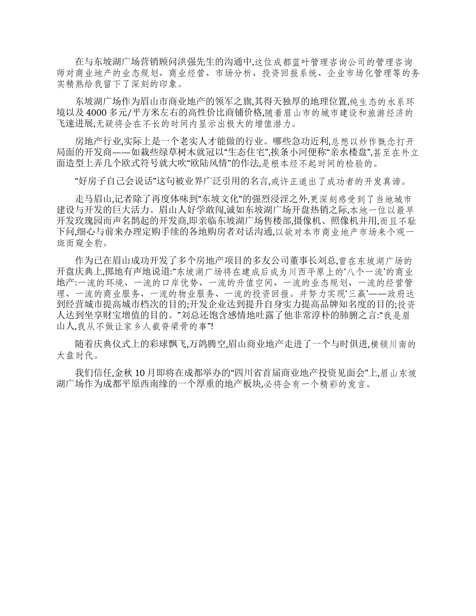 眉山商业地产开发运动考察报告_第3页