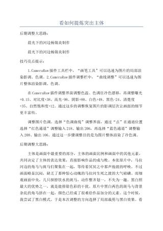 看如何提炼突出主体