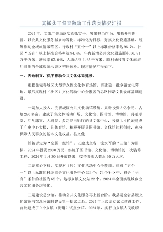 真抓实干督查激励工作落实情况汇报