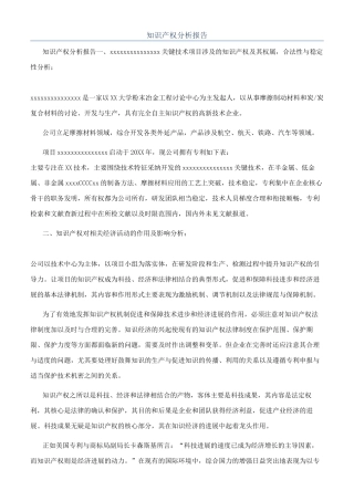 知识产权分析报告