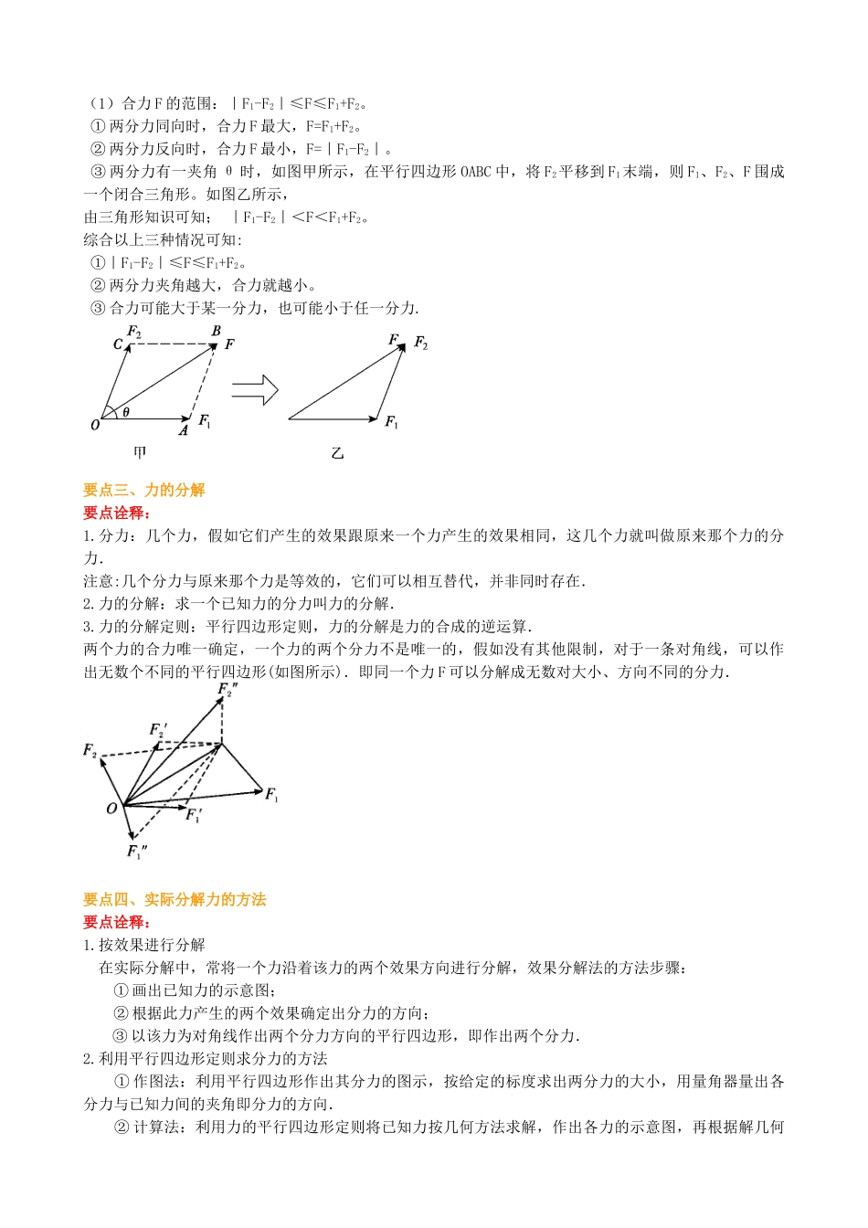 知识讲解-力的合成与分解-_第2页
