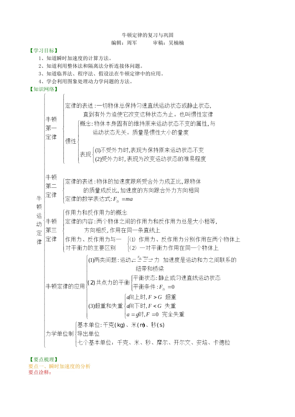 知识讲解-牛顿运动定律复习与巩固-提高_第1页
