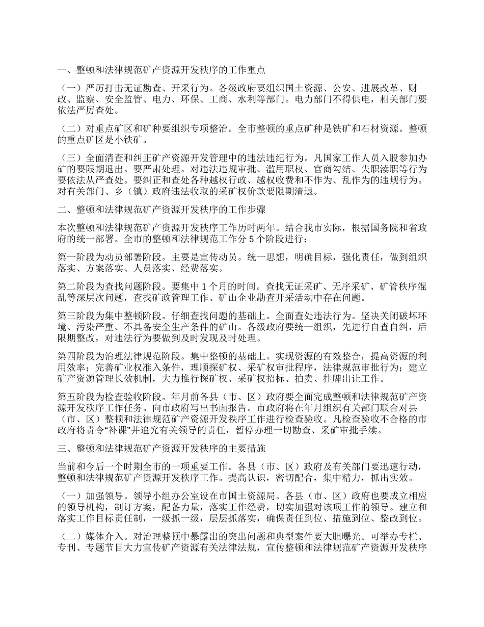 矿产开发秩序整顿措施_第1页