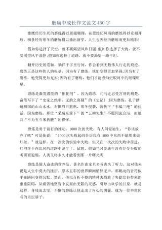 磨砺中成长作文范文450字