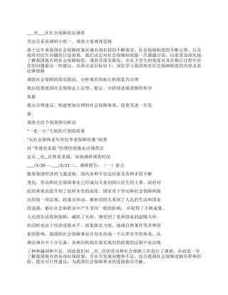 社会保障调查报告
