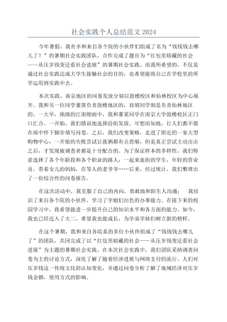 社会实践个人总结范文2024