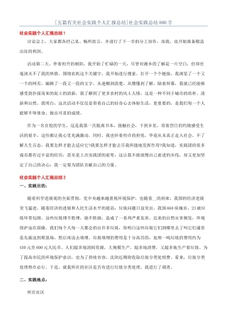 社会实践总结800字