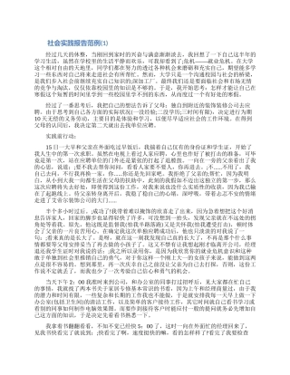 社会实践报告范例3篇精选