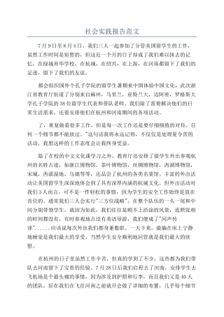 社会实践报告范文
