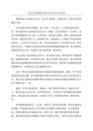 社会实践报告范文怎么写2024