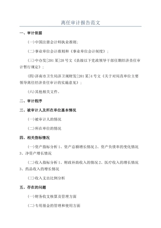 离任审计报告范文