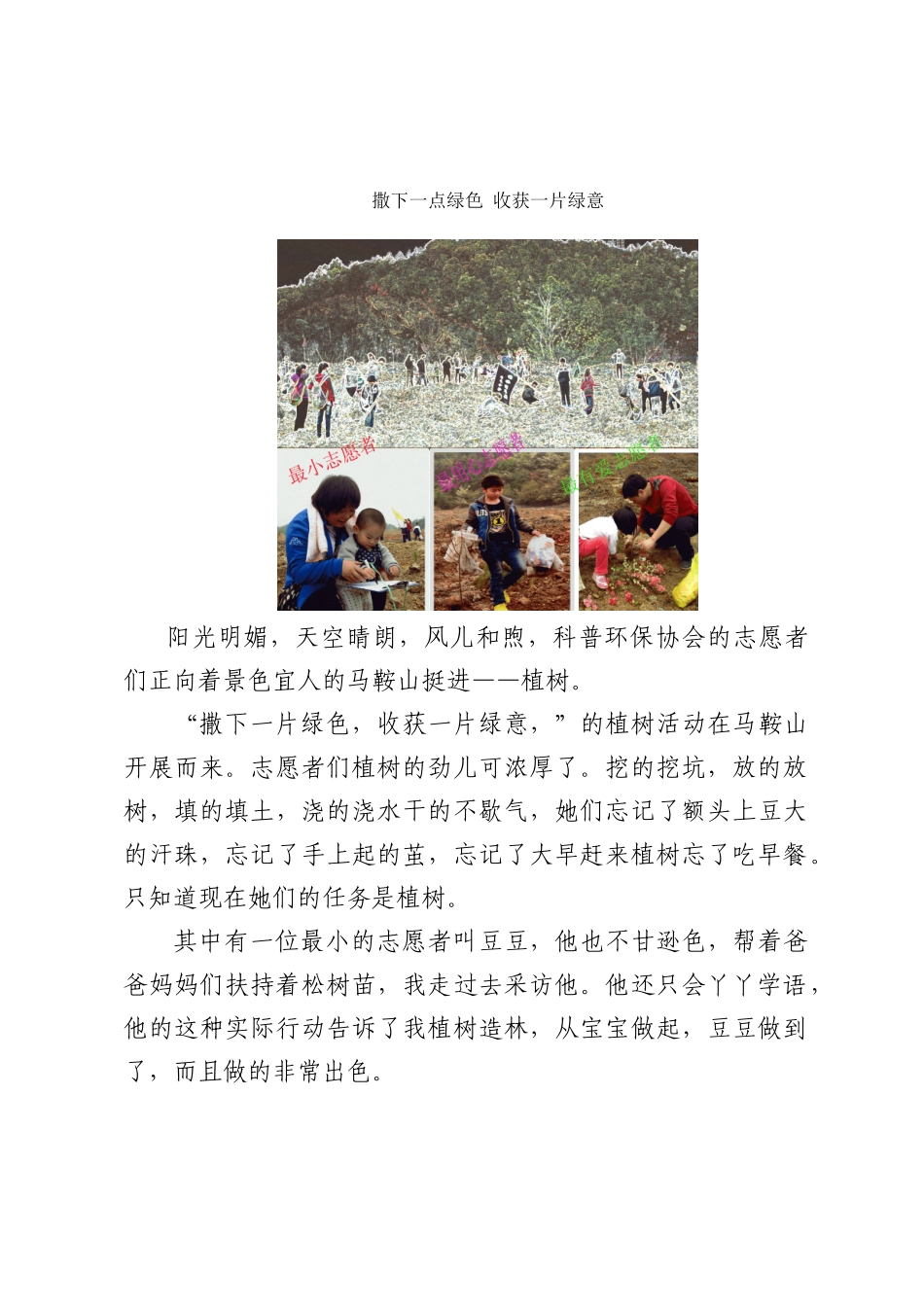 稿件撒下一点绿色-收获一片绿意_第1页