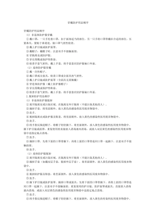 穿戴防护用品顺序