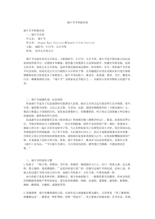 端午节手抄报内容