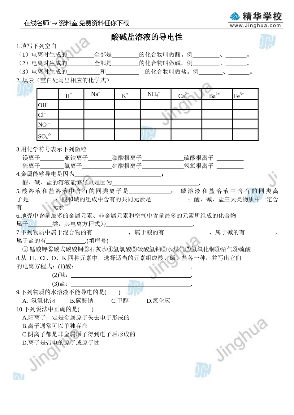 第8讲-酸碱盐溶液的导电性--Pdf_第2页