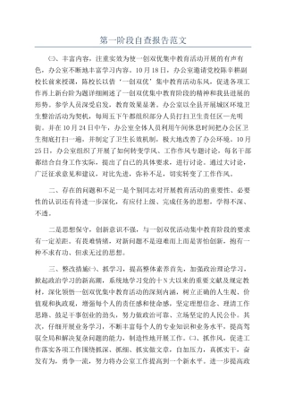 第一阶段自查报告范文