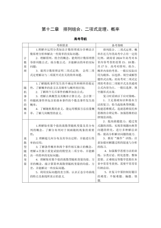 第十二章——排列组合二项式定理及概率