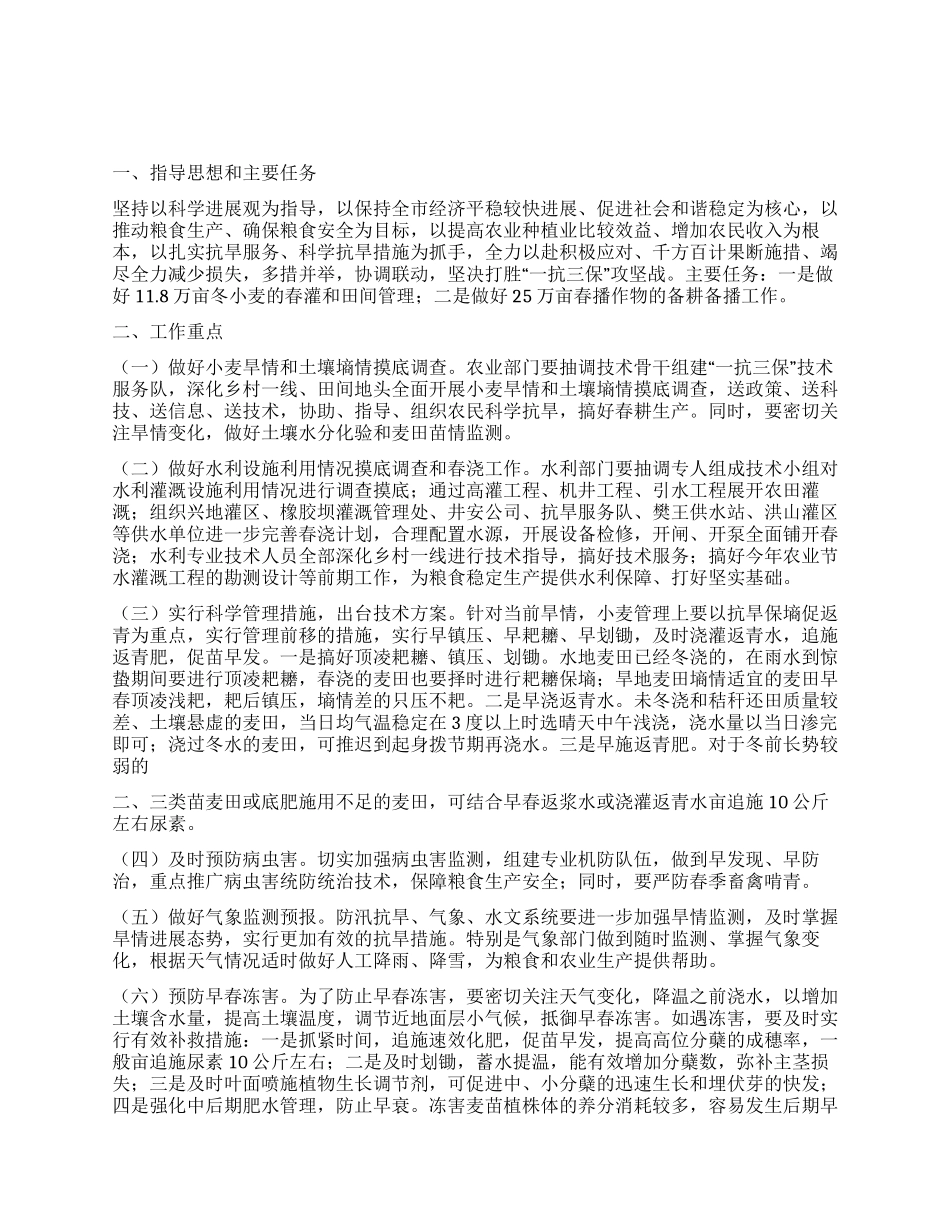 粮食生产一抗三保策划方案_第1页