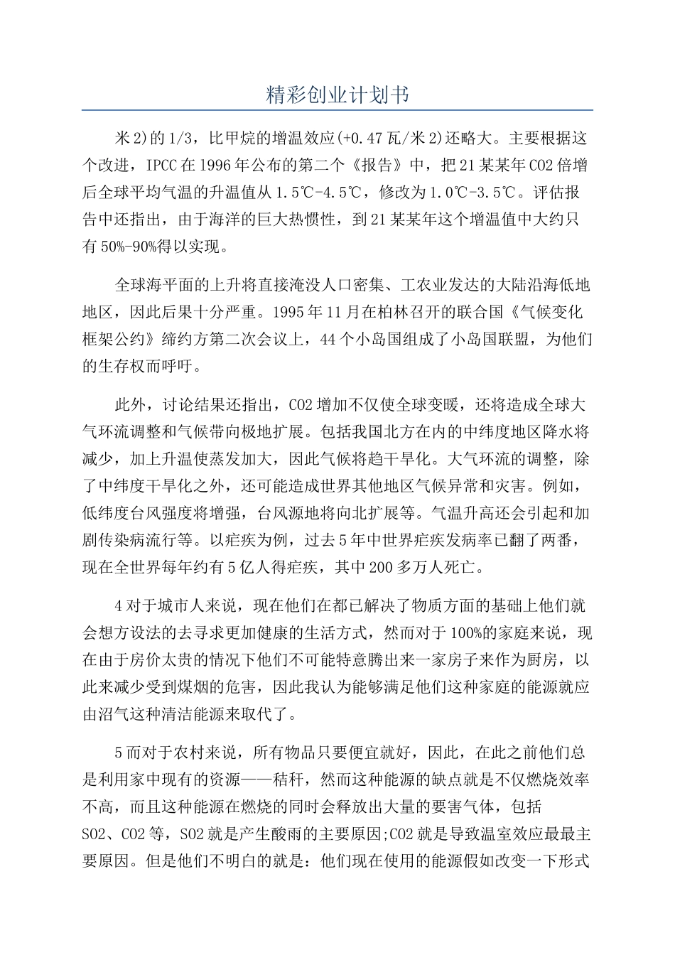 精彩创业计划书_第1页