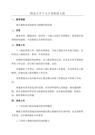 精选大学个人计划集锦七篇