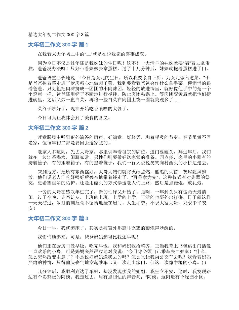 精选大年初二作文300字3篇_第1页