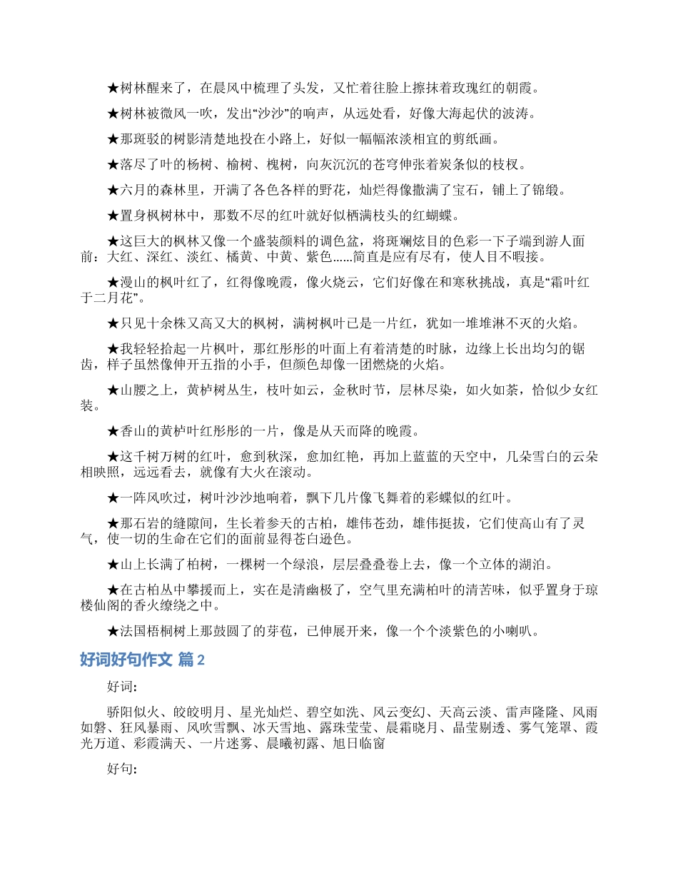 精选好词好句作文汇总八篇_第2页