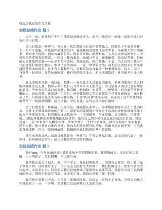 精选自我总结作文3篇