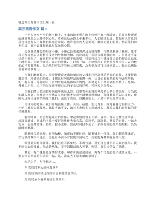 精选高三青春作文汇编十篇